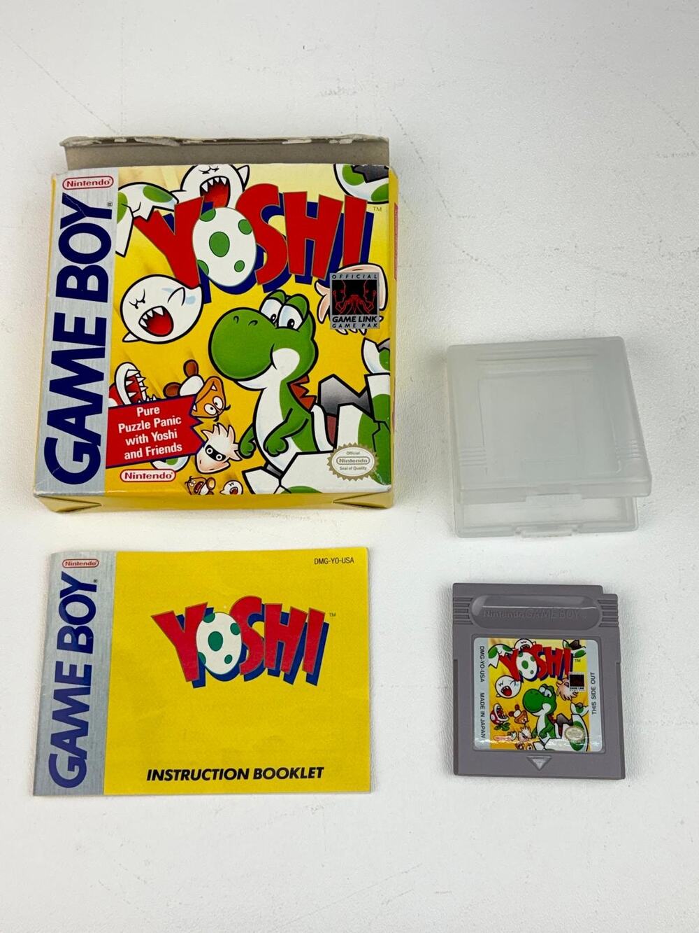 1992 Nintendo Gameboy Yoshi Game Manual & Box -Complete -Minor Box Damage